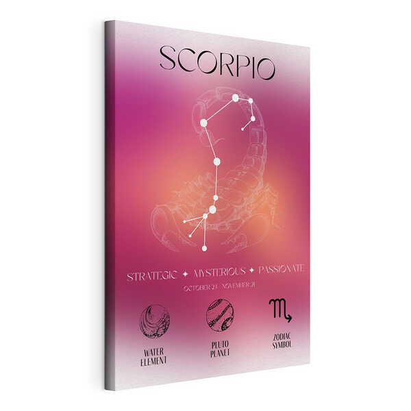 Cuadros Cuadros Signo del zodiaco con un escorpión y estrellas (SKU: s39284)
