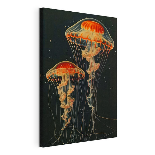 Cuadros Grupo de medusas en la oscuridad