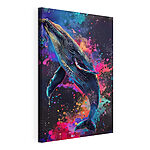 Cuadros Ballena con salpicaduras de colores