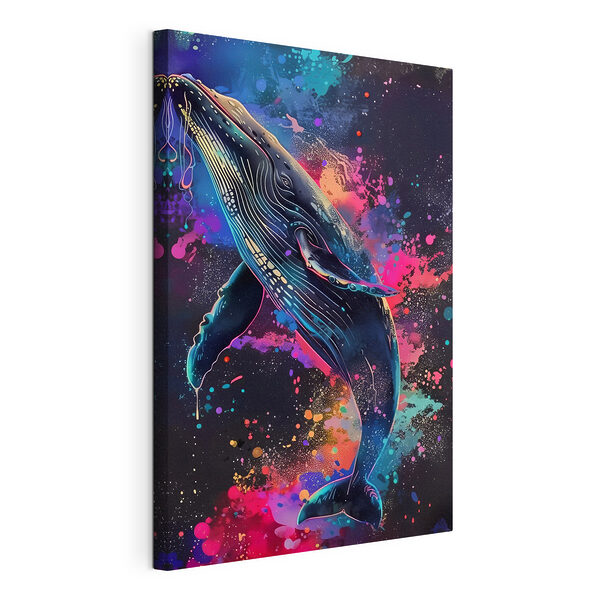 Ballena con salpicaduras de colores Cuadros Ballena con salpicaduras de colores