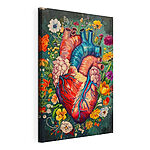 Cuadros Corazón de colores con flores