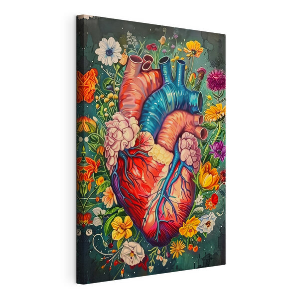 Corazón de colores con flores Cuadros Corazón de colores con flores