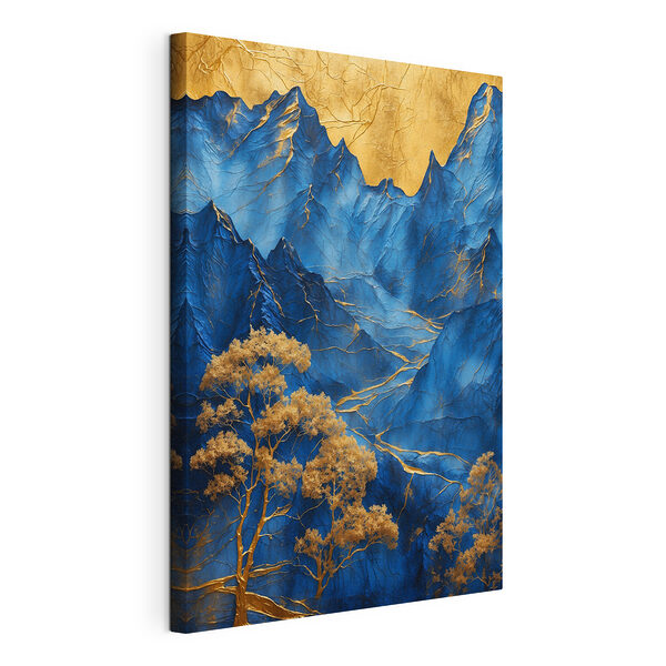 Cuadros Montañas azules con árboles