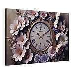 Cuadros Reloj rodeado de flores
