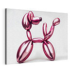 Cuadros Perro hecho con globos rosas