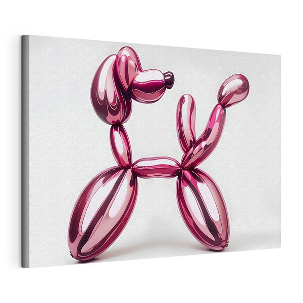 Cuadros Perro hecho con globos rosas