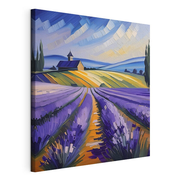Cuadro de un campo de lavanda Cuadros Cuadro de un campo de lavanda