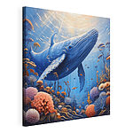 Cuadros Una ballena nadando bajo el agua
