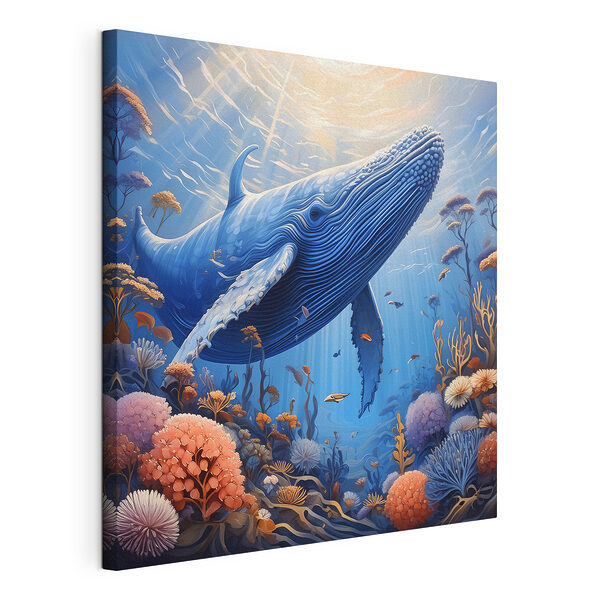 Cuadros Una ballena nadando bajo el agua