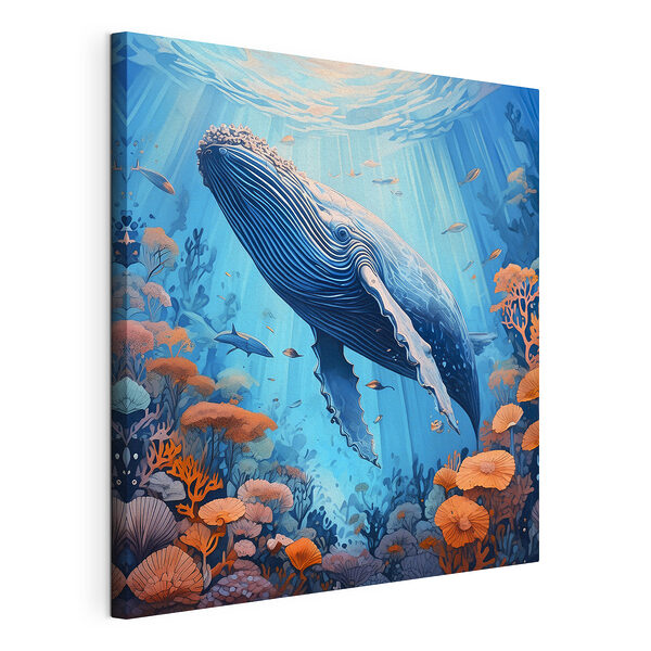 Una ballena nadando bajo el agua Cuadros Una ballena nadando bajo el agua