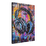 Cuadros Graffiti de unos auriculares en una pared