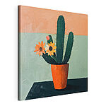 Cuadros Cuadro de un cactus con flores en una maceta