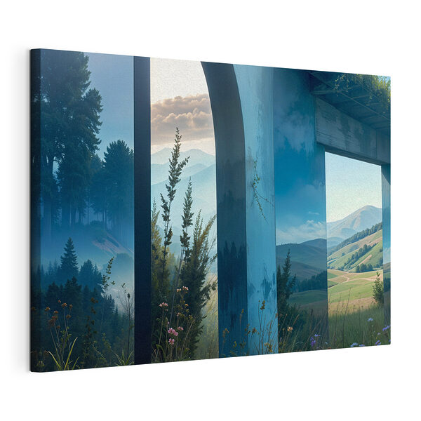 Vista de un paisaje a través de una ventana Cuadros Vista de un paisaje a través de una ventana