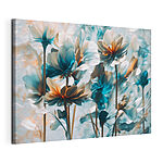Cuadros Ramo de flores con pétalos azules y blancos