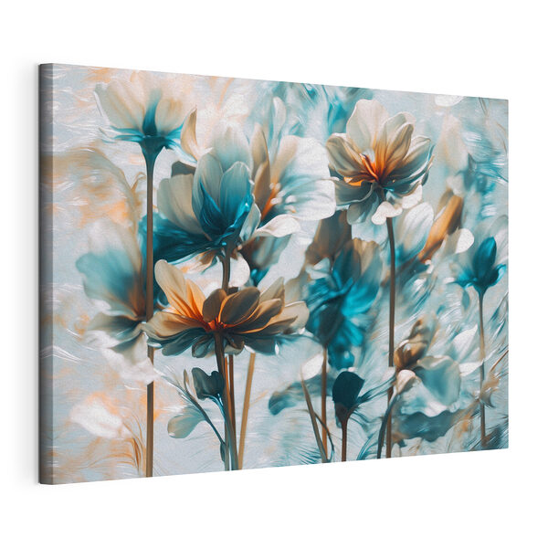 Ramo de flores con pétalos azules y blancos Cuadros Ramo de flores con pétalos azules y blancos