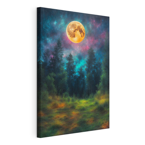 La luna en el cielo sobre un bosque Cuadros La luna en el cielo sobre un bosque
