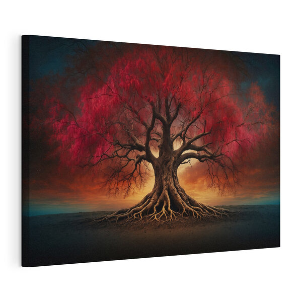 Cuadros Árbol con hojas rojas