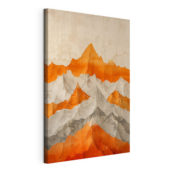 Cuadros Cuadro de montañas en tonos naranja y blanco
