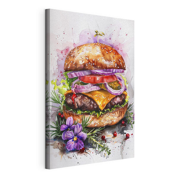 Acuarela de una hamburguesa Cuadros Acuarela de una hamburguesa