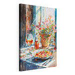 Cuadros Pintura en acuarela de comida y vino