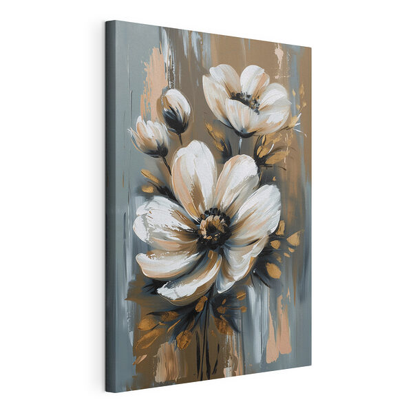 Cuadros Cuadro de flores sobre fondo gris