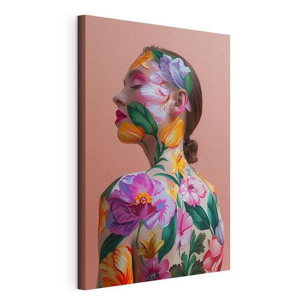 Cuadros Mujer con flores en el cuerpo
