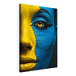 Cuadros Una mirada llena de vida en azul y amarillo