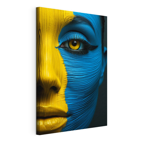 Una mirada llena de vida en azul y amarillo Cuadros Una mirada llena de vida en azul y amarillo
