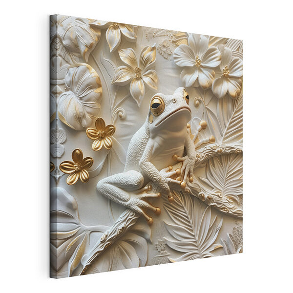 Cuadros Rana en medio de una ornamentada decoración floral