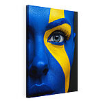 Cuadros Mirada pintada de azul y amarillo