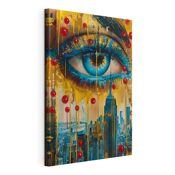 Cuadro en el que se representa el ojo de una mujer y un paisaje urbano Cuadros Cuadro en el que se representa el ojo de una mujer y un paisaje urbano