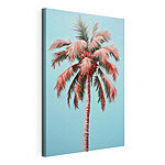 Cuadros Palmera con hojas rosas