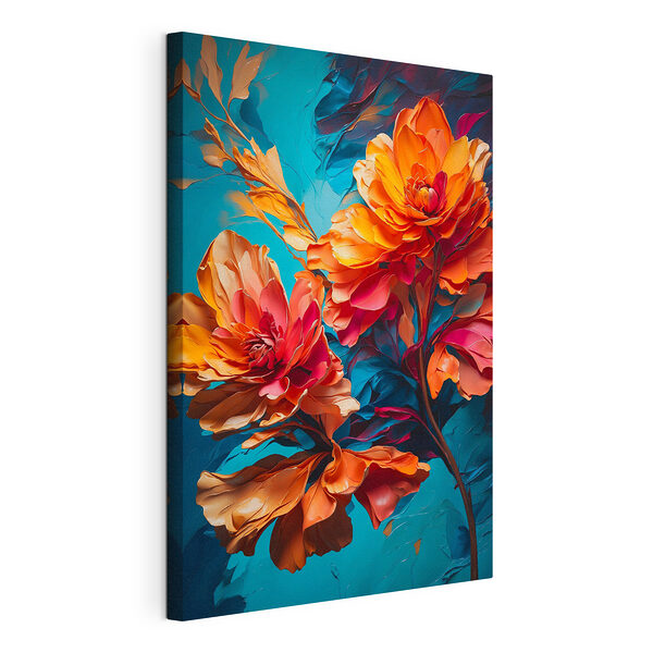 Flores de colores vivos que contrastan con tonos fríos Cuadros Flores de colores vivos que contrastan con tonos fríos