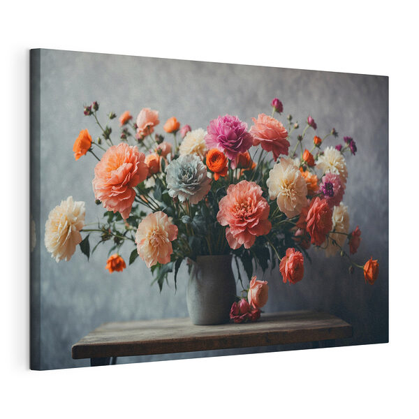 Jarrón con flores sobre una mesa Cuadros Jarrón con flores sobre una mesa