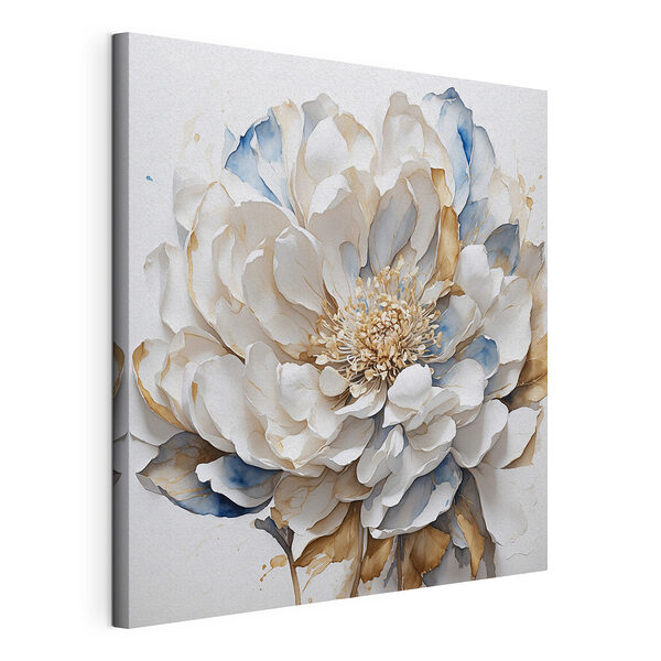 Elegante flor en azul y beige Cuadros Elegante flor en azul y beige