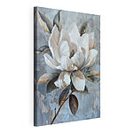 Cuadros Flor blanca con hojas marrones