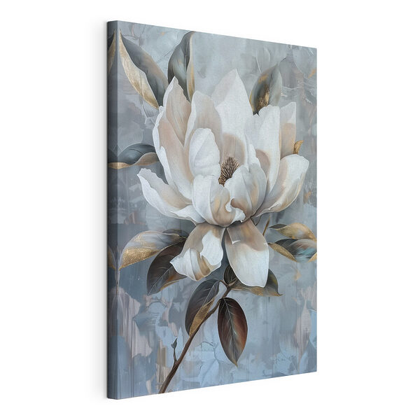 Flor blanca con hojas marrones Cuadros Flor blanca con hojas marrones