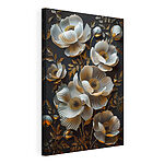 Cuadros Papel pintado con flores y hojas