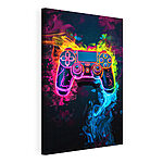 Cuadros Mando de videojuegos con humo de colores