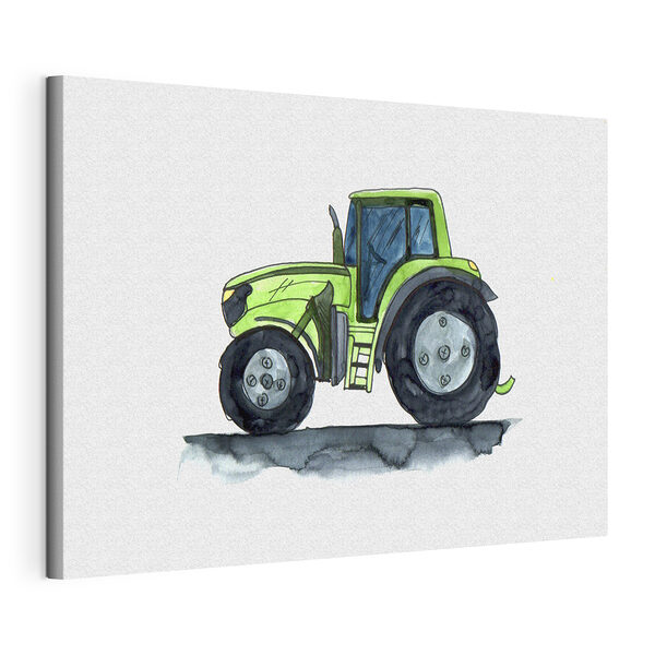 Cuadros Tractor verde con ruedas grandes
