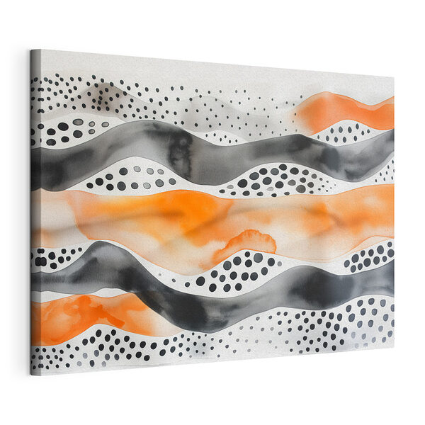 Pintura en acuarela de olas y puntos Cuadros Pintura en acuarela de olas y puntos