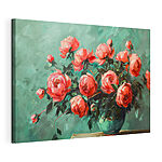 Cuadros Cuadro de flores rosas en un jarrón