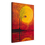 Cuadros Un árbol y la luna al fondo