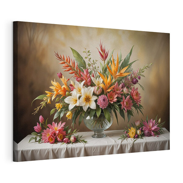 Jarrón con flores sobre una mesa Cuadros Jarrón con flores sobre una mesa