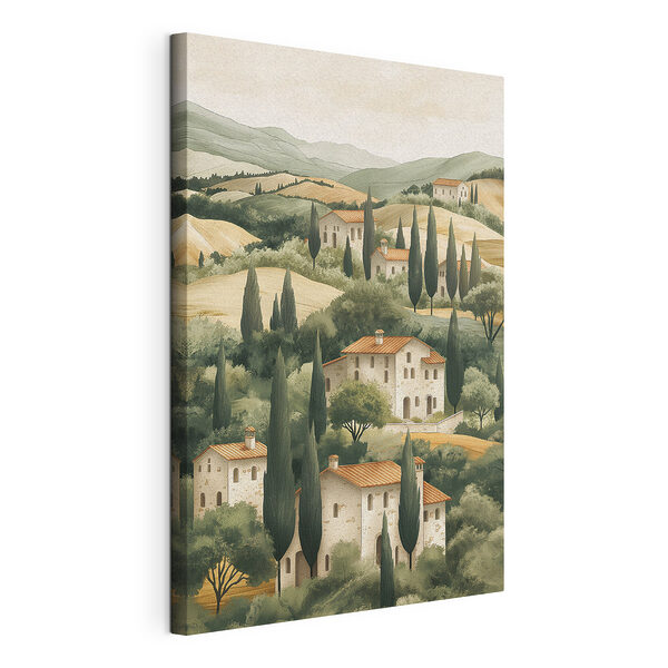 Paisaje con casas y árboles Cuadros Paisaje con casas y árboles