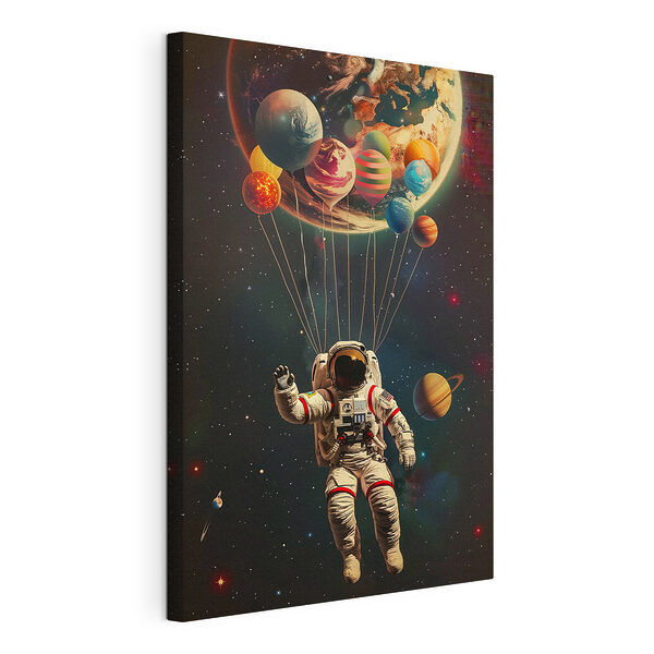 Un astronauta flotando en el espacio con globos Cuadros Un astronauta flotando en el espacio con globos