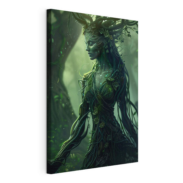 Cuadros Mujer con un vestido verde