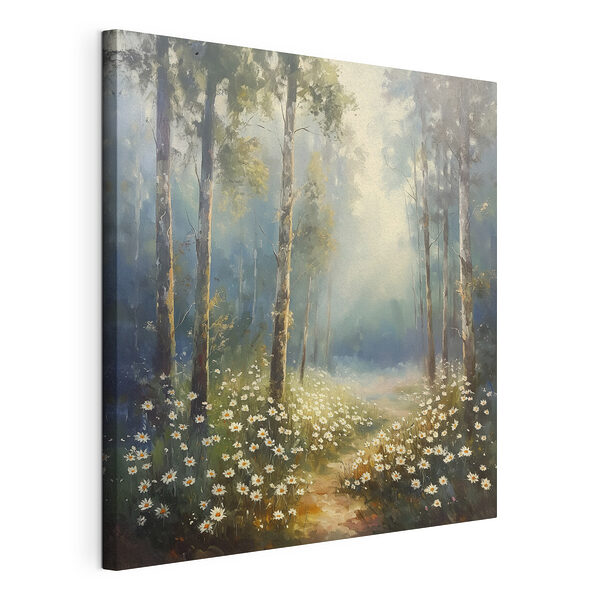 Cuadro de un bosque con flores y árboles Cuadros Cuadro de un bosque con flores y árboles