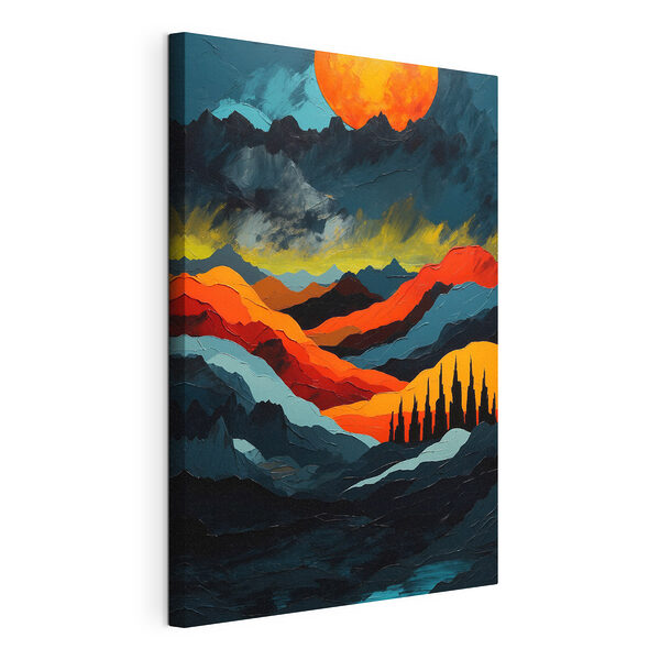 Cuadro de montañas con colinas de colores Cuadros Cuadro de montañas con colinas de colores