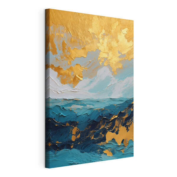 El mar azul se funde con una intensa puesta de sol Cuadros El mar azul se funde con una intensa puesta de sol